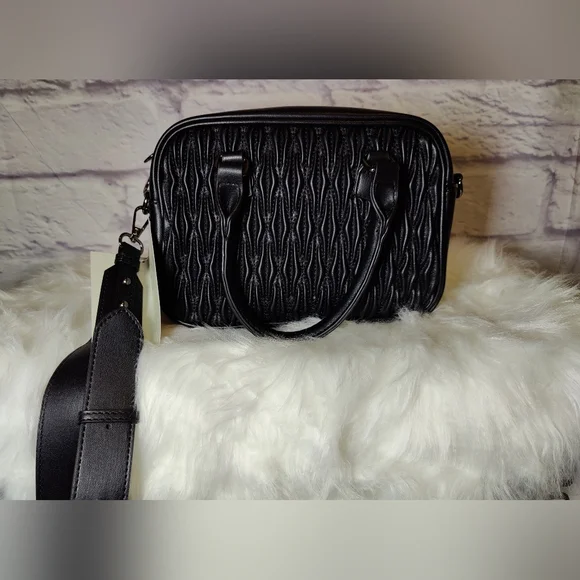 Valentino Orlandi  Satchel Quilted Crossbody color Gunmetal - Picture 7 of 10